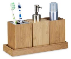 Set med badrumstillbehör i bambu