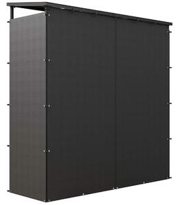 Vedställ 185 x 62 x 184 cm vedställ med vattentätt lock, vedställ för utomhus, inomhus, upp till 2000 kg, metall, svart