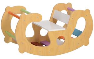 2 i 1 klätterställning med gungstol, klätterbåge för att gunga och klättra, klätterleksak i trä, för barn 1,5-4 år, inomhus, fle