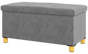 Bänk med förvaringsutrymme, hopfällbar stoppad bänk, sängbänk med sammetslook, sittbräda för hall, sovrum, vardagsrum, 76 x 38 x