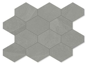 Unicomstarker Hexagon Klinker Brazilian Slate Silk Grey Matt 25x34 cm