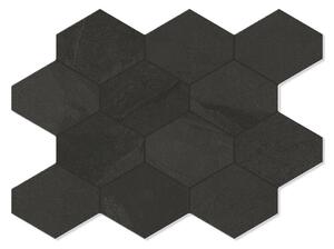 Unicomstarker Hexagon Klinker Brazilian Slate Rail Black Matt 25x34 cm