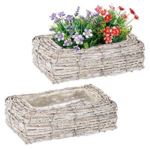 Fyrkantig blomkruka - uppsättning om 2