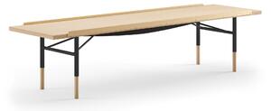House of Finn Juhl - Table Bench Small, With Brass Edges, Oak, Black Steel - TV-bänkar - Finn Juhl - Träfärgad,Svart - Metall/Trä