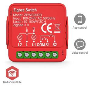 SmartLife Strömbrytare | Zigbee 3.0 | 2x100 W | Terminalanslutning | App tillgänglig för: Android™ / IOS