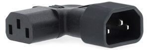 Extension Plug | IEC-320-C13 | IEC-320-C14 | Vinklat vänster | Nickelplaterad | PVC | Svart | Låda | 1 st