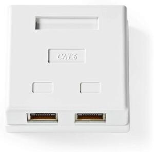 Nätverksvägglåda | På väggen | 2-Port port(s) | STP CAT6 | Rak | Hona | Guldplaterad | PVC | Vit | Låda