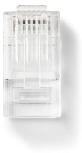 RJ45-kontakt | RJ45 Pass Through | Strandad UTP CAT5 | Rak | Guldplaterad | 10 st. | PVC | Transparent | Låda
