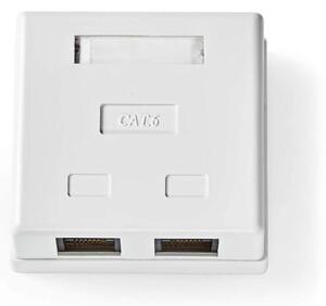 Nätverksvägglåda | På väggen | 2-Port port(s) | UTP CAT6 | Rak | Hona | Guldplaterad | PVC | Vit | Låda