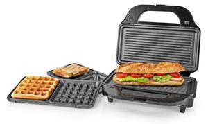 Multi Grill | Grill / Sandwich / Waffle | 900 W | 28 x 15 cm | Automatisk temperaturkontroll | Plast / Rostfritt stål
