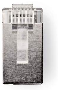 RJ45-kontakt | Hane | Strandad STP CAT6 | Rak | Guldplaterad | 10 st. | PVC | Transparent | Låda