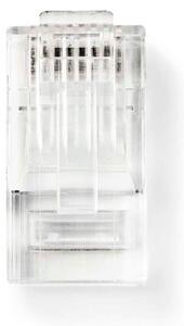 RJ45-kontakt | Hane | Strandad UTP CAT5 | Rak | Guldplaterad | 10 st. | PVC | Transparent | Låda