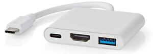 USB Multi-Port Adapter | USB 3.2 Gen 1 | USB-C™ Hane | HDMI™ Utgång / USB-A Hona / USB-C™ Hona | 5 Gbps | 0.10 m | Rund | Nickel