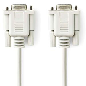 Nollmodemkabel | D-SUB 9-Pin Hona | D-SUB 9-Pin Hona | Nickelplaterad | 2.00 m | Rund | PVC | Elfenben | Label