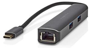 USB Multi-Port Adapter | USB 3.2 Gen 1 | USB-C™ Hane | HDMI™ Hona / RJ45 Hona / 3x USB-A Hona | 5 Gbps | 0.20 m | Rund | Guldpla
