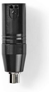 XLR Adapter | XLR 3-stifts hane | RCA Hona | Nickelplaterad | Rak | Metall | Svart | 1 st. | Plastpåse