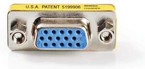 VGA-adapter | VGA hona 15p | VGA hona 15p | Nickelplaterad | Rak | Metall | Metall | Plastpåse