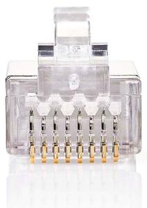 RJ45-kontakt | Hane | Solid STP CAT5 | Rak | Guldplaterad | 10 st. | PVC | Transparent | Låda