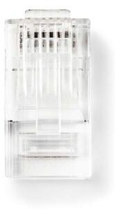 RJ45-kontakt | Hane | Solid UTP CAT5 | Rak | Guldplaterad | 10 st. | PVC | Transparent | Låda