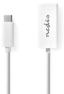 USB-nätverkskort | USB 3.2 Gen 1 | 1000 Mbps | USB-C™ Hane | RJ45 Hona | 0.20 m | Rund | Nickelplaterad | Förtent Koppar | Vit |