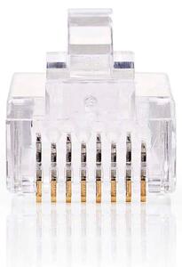 RJ45-kontakt | Hane | Solid UTP CAT6 | Rak | Guldplaterad | 10 st. | PVC | Transparent | Låda