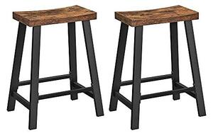 Set med 2 vintage bruna barstolar industriell design