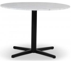 SOHO matbord Ø105 cm - Matt svart kryssfot / Ljus marmor
