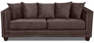 Tempel 3-sits soffa med nitar - Vintage brun sammet - 3-sits soffor, Soffor