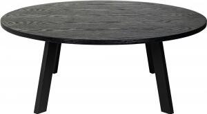 Freddy runt soffbord Ø115 cm i svartbetsad ek med svarta metallben - Soffbord i trä, Soffbord, Bord