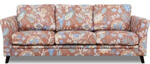 Ekerö 3-sits soffa i blommigt tyg - Eden Parrot Terracotta