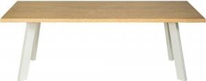 Freddy soffbord 130 cm - Whitewash ekfanér/vit metall - Soffbord i trä, Soffbord, Bord