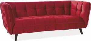 Renae 3- sits soffa - Röd sammet - 3-sits soffor, Soffor