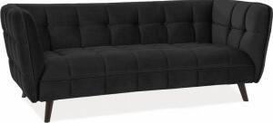 Renae 3-sits soffa i svart sammet
