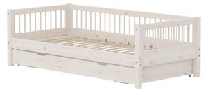 Flexa - CLASSIC Daybed With Guest Bed - Barnsäng - White Washed - H66.5 x W100 x L210 CM