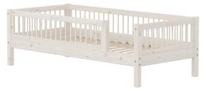 Flexa - CLASSIC Single Bed With Side Bars - Barnsäng - White Washed - H66.5 x W100 x L210 CM