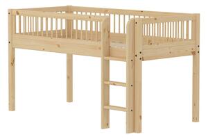Flexa - CLASSIC RAW Half-high Bed With Ladder - Barnsäng - Raw - H120 x W110 x L209.3 CM