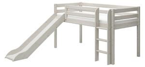 Flexa - CLASSIC Half-high Bed With Ladder And Slide - Barnsäng - White Washed - H120 x W249 x L210 CM