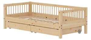 Flexa - CLASSIC RAW Daybed With Storage - Barnsäng - Raw - H66.5 x W100 x L210 CM