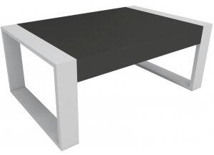 Retro soffbord 90 x 50 cm - Vit/antracit - Soffbord i trä, Soffbord, Bord