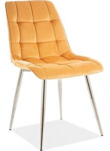 4 st Chic matstol - Orange sammet/krom - Klädda & stoppade stolar, Matstolar & Köksstolar, Stolar