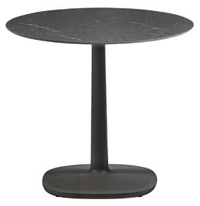 Kartell - Multiplo 4069 runt bord Ø78 med liten kvadratisk bas svart marmor - Matbord - Antonio Citterio - Svart - Naturmaterial/Metall