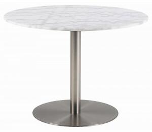 Corby matbord Ø105 cm - Vit/nickel