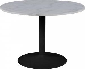 Tarifa matbord Ø110 cm - Vit marmor/svart