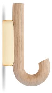Gejst - Hook Mini - Krokar - Oak/Brass - D6,2 x W2 x H13,3 cm