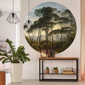 WallArt Tapet cirkelformad Umbrella Pines in Italy 142,5 cm