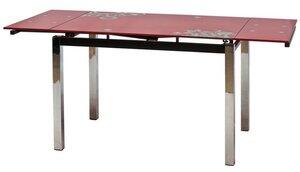Cameron 110-170 cm matbord - Röd/krom - Matbord med glasskiva, Matbord, Bord