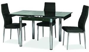 Dayana 80-131 cm matbord - Svart/krom - Matbord med glasskiva, Matbord, Bord