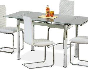 Aldona matbord 96-142 cm - Grå/krom - Matbord med glasskiva, Matbord, Bord