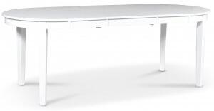 Gåsö ovalt matbord förlängningsbart 160-210 cm - Vit + Möbeltassar