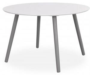 Rosvik runt matbord Ø120 cm - Vit/grå + Möbelvårdskit för textilier